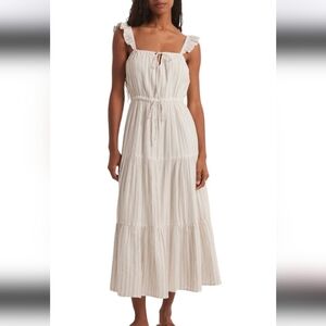 NEW Z SUPPLY la brisa dobby stripe dress in sandstone